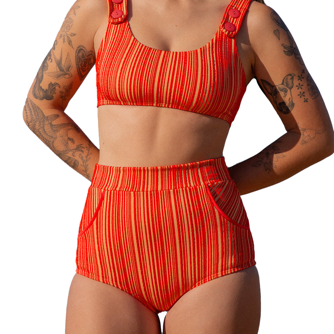 SEEA GEORGIA HIGH WAIST BOTTOM - CHERRY RIB