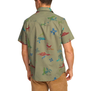 HOWLER H BAR SNAP SHIRT VISION - OLIVE